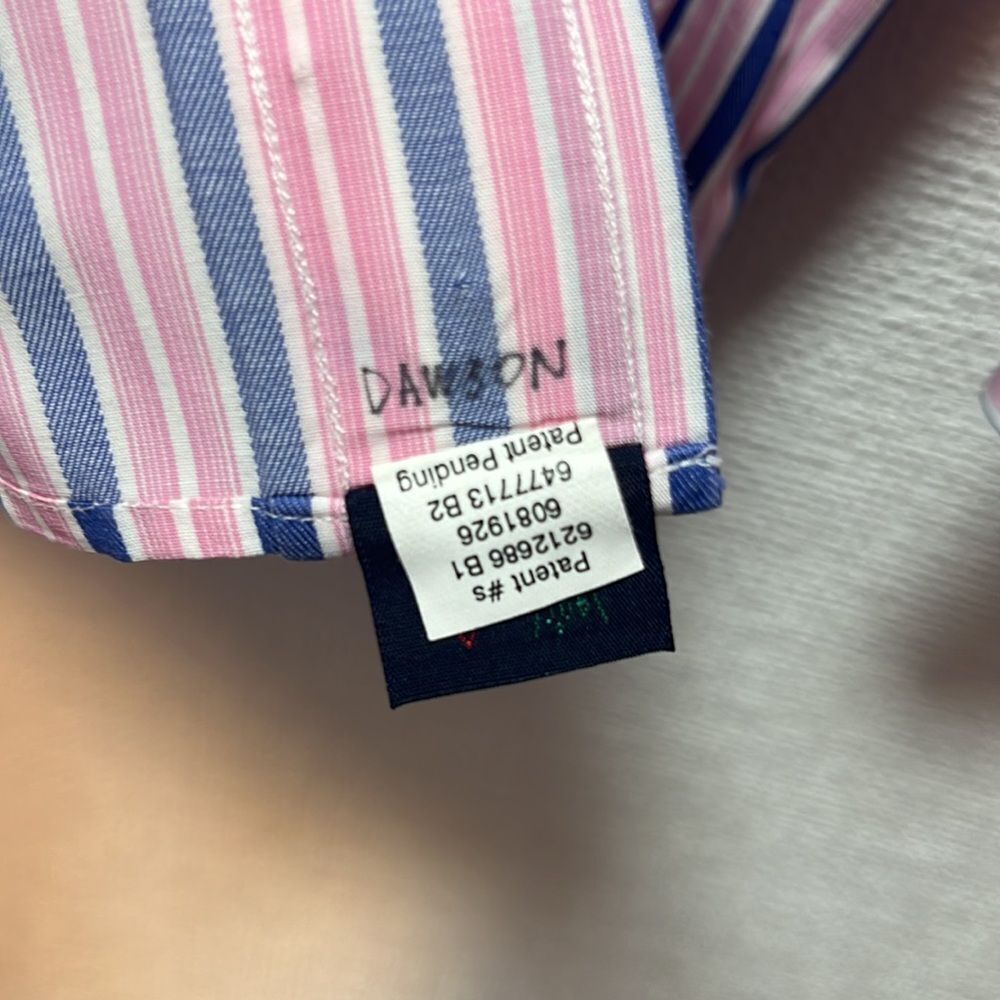 EUC Men's Striped Shirt - Pink and Blue - Picture 11 of 12